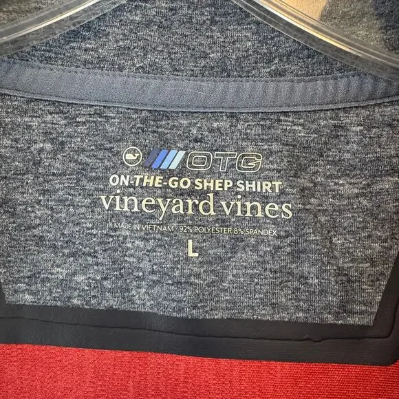Vineyard Vines Red On-The-Go Shep Golf Pullover Performance 1/4 Zip Size Large - Picture 3 of 11